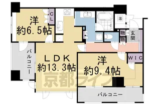 アーバンライフフォルムズ烏丸御池【1304号室】の間取り