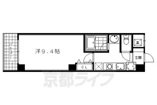 フジテラス東山三条【401号室】の間取り