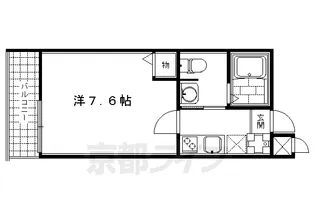 フラッティ堀川高辻【101号室】の間取り