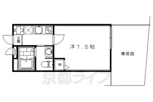 フラッティ堀川高辻【107号室】の間取り