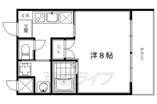 エスポワール二条城【1階】の間取り