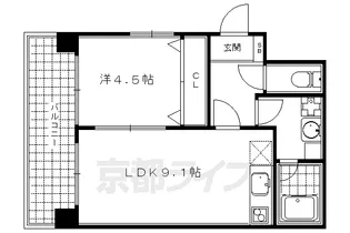 エターナルコート三条【3階】の間取り