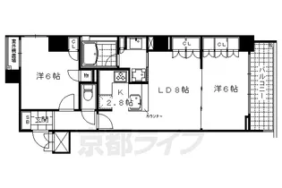 LEGAL京都四条烏丸【501号室】の間取り