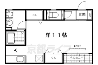 セントラルジェム御所南【103号室】の間取り