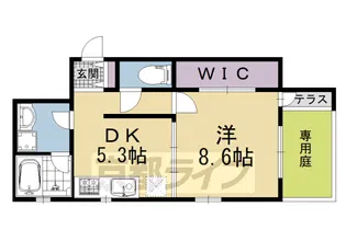 ベラジオ京都鴨川Ⅱ【101号室】の間取り