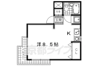 上賀茂FLAT【401号室】の間取り