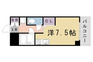 DETOM‐1烏丸五条【3階】の間取り