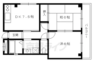 京都府京都市北区紫竹北大門町【マンション】の間取り