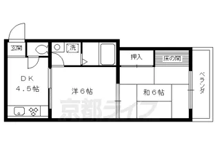 京都府京都市北区紫竹北大門町【マンション】の間取り