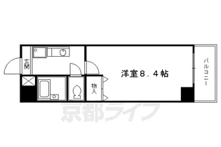 京都府京都市中京区聚楽廻南町【マンション】の間取り
