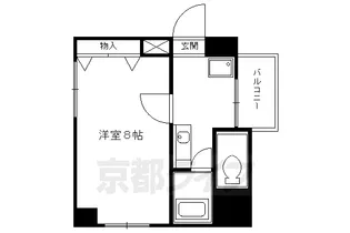 京都府京都市中京区聚楽廻南町【マンション】の間取り
