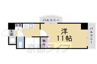 シャン・ド・フルール【401号室】の間取り