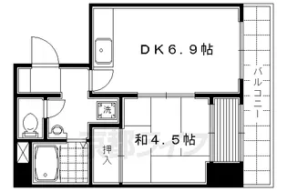 レジデンスオークラ【B-206号室】の間取り