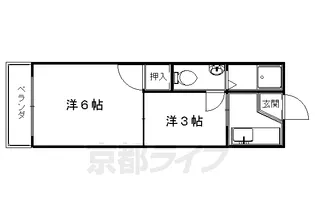 コーポミナミ【202号室】の間取り