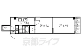 テイクフォー西陣【203号室】の間取り