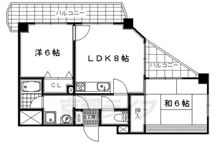 パインフィールド二条城【503号室】の間取り
