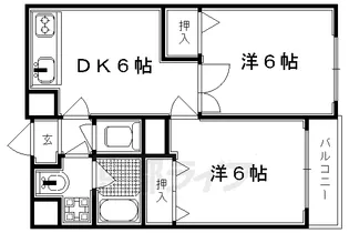 京都府京都市北区紫竹北栗栖町【マンション】の間取り