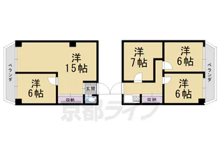 エバグリーンヴィラ堀川【6階】の間取り
