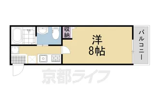 フラッティ千本下長者町【3階】の間取り