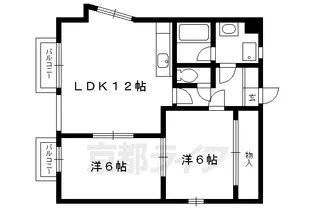 京都府京都市北区紫竹牛若町【マンション】の間取り