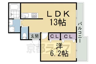 プチドエル修学院【103号室】の間取り