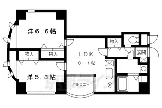 ヴィラヤマカワ【101号室】の間取り