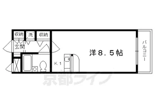 DETOM‐1西陣南【306号室】の間取り