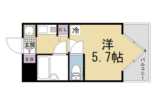 デ・リード御所北【103号室】の間取り