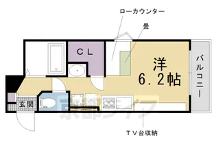 「デリード御所北」【104号室】の間取り