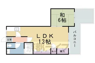 シャルマン北白川銀閣ハイツ【4F号室】の間取り