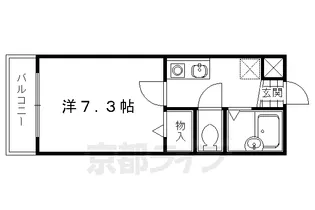 京都府京都市左京区下鴨蓼倉町【マンション】の間取り