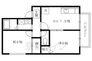ハイカムール今原【101号室】の間取り