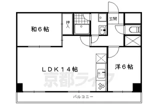 ハイムフロイデン一乗寺【C-6号室】の間取り