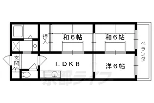 ハイムフロイデン一乗寺【E-5号室】の間取り
