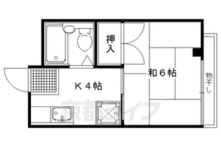 京都府京都市北区衣笠東御所ノ内町【アパート】の間取り