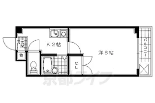 京都府京都市北区衣笠荒見町【マンション】の間取り