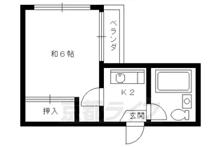 コーポ峰【202号室】の間取り