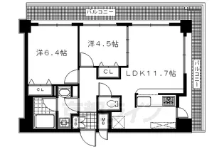デ・リード京都北山通【405号室】の間取り