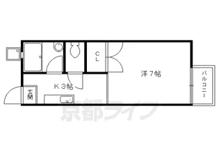 ハイツ詩仙院【103号室】の間取り