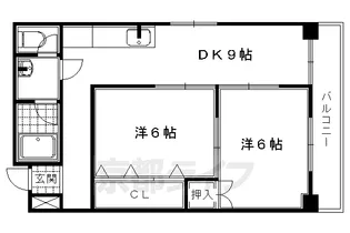コーポ円座【8階】の間取り