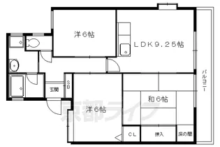 グリーンヒル北白川【25号室】の間取り