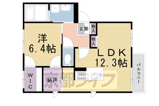 バウム西賀茂【101号室】の間取り