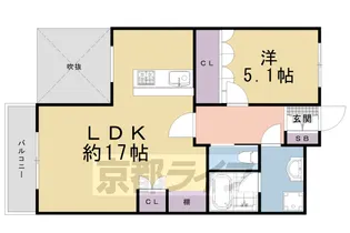 ヴィルヌーブ堀川五条【11階】の間取り