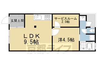 京都府京都市左京区吉田下阿達町【テラスハウス】の間取り