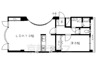 京都府京都市北区紫竹竹殿町【マンション】の間取り