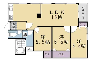 プランタンビル【10-E号室】の間取り