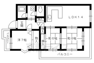京都府京都市北区小山中溝町【マンション】の間取り