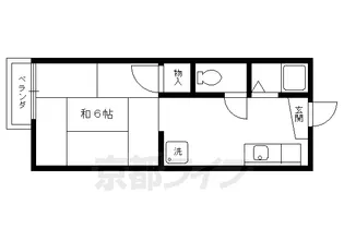 京都府京都市北区衣笠西開キ町【アパート】の間取り