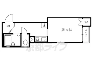 パフィオ聖護院【102号室】の間取り