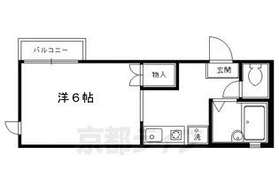 パフィオ聖護院【103号室】の間取り